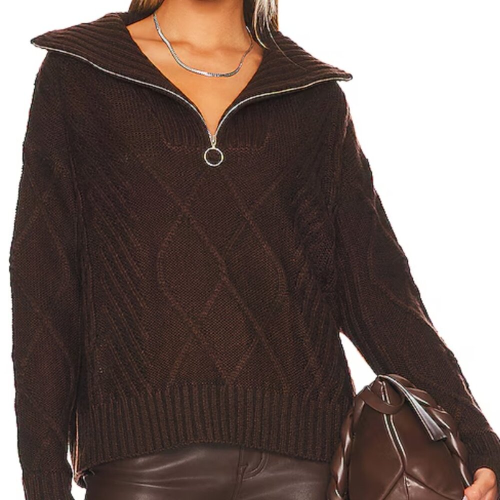SNDYS x REVOLVE Jax Knit Pullover Brown Small